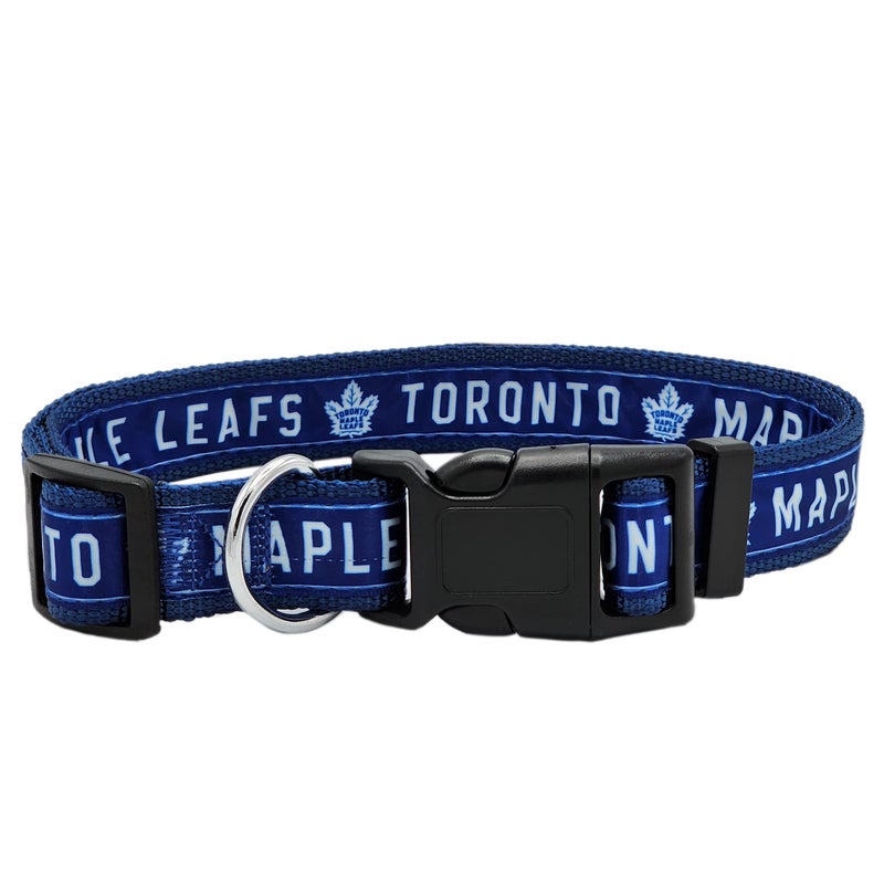 Pets First NHL Toronto Maple Leafs Collar for Dogs & Cats, Small. - Adjustable, Cute & Stylish! The Ultimate Hockey Fan Collar! - Image 1